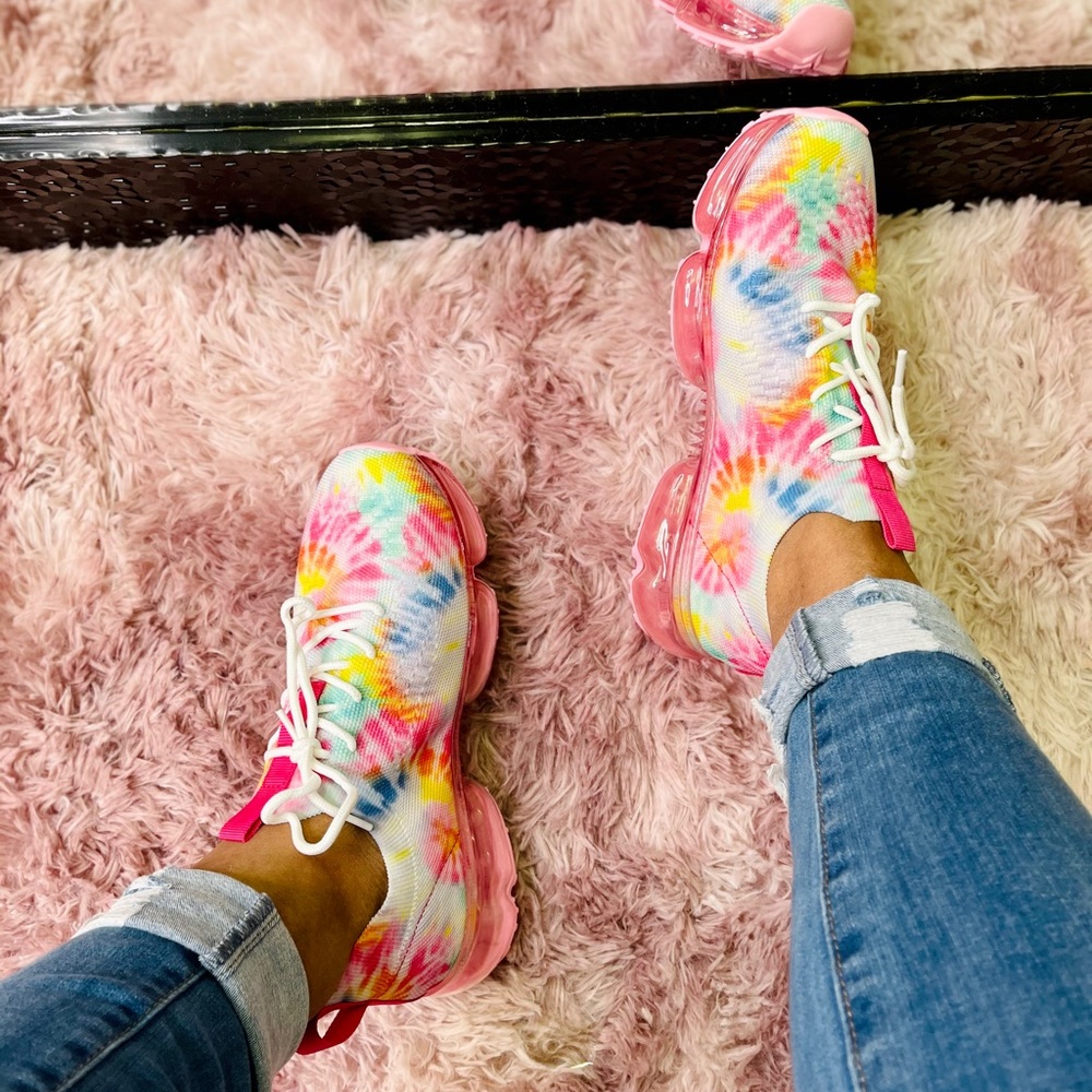 NEW- Layla Multicolor Bubble Sole Sneaker💗💚💙 - Picture 2 of 3